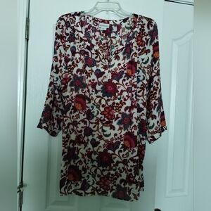 Liz Claiborne Floral Blouse Size L NWOT